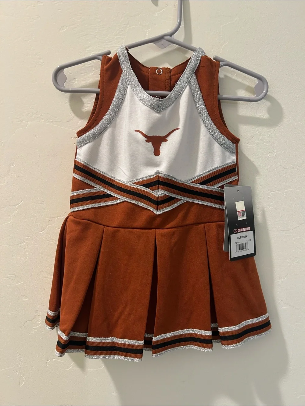 Colosseum Toddler Cheer Dress - Rust Orange, Black & Silver - Picture 2 of 6